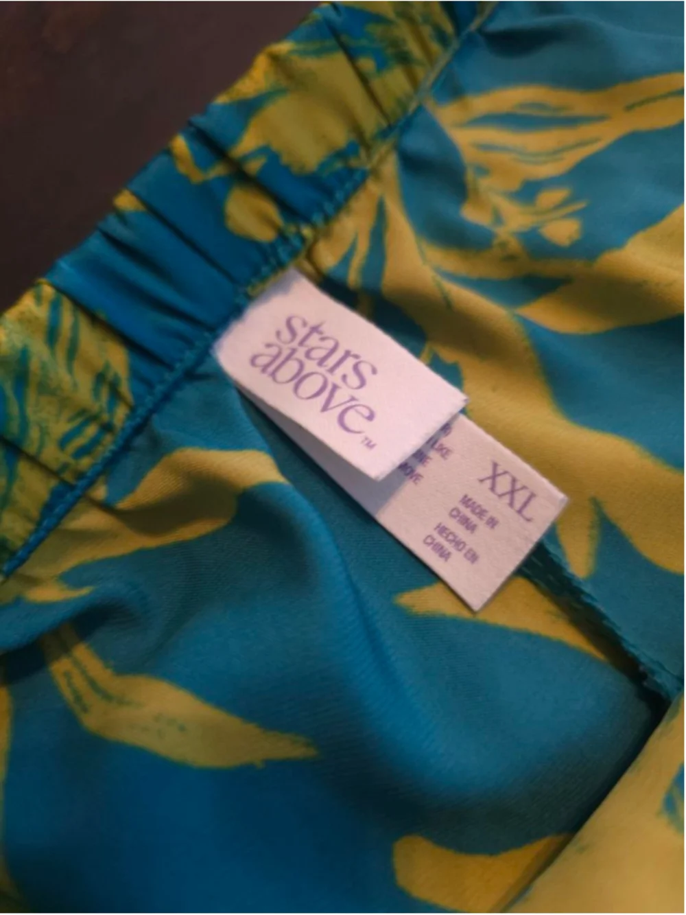 Womens Plus Size NWOT Coquette Regency Satin Teal Yellow Floral PJ Shorts XXL